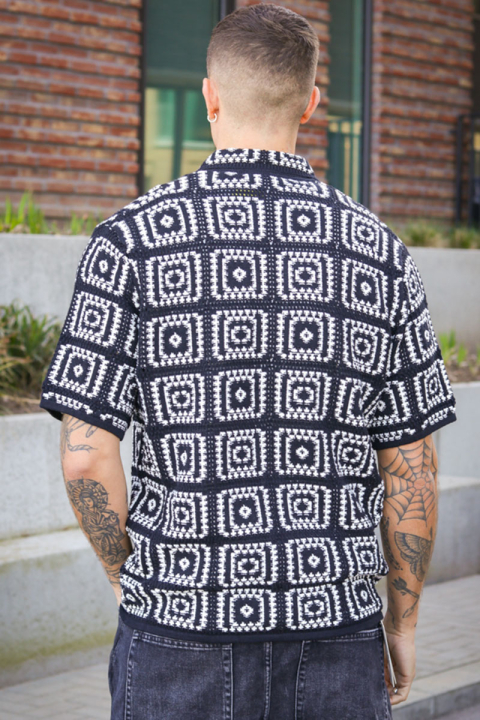 ONLY & SONS Bart Relax SS Knit Shirt Black