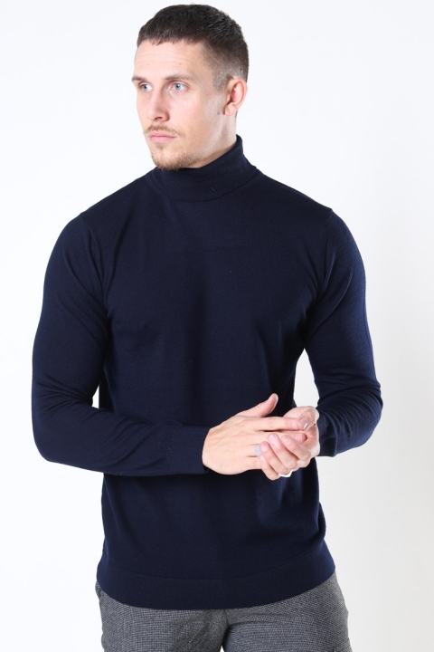 Clean Cut Copenhagen Merino Wool Roll Dzianina Navy