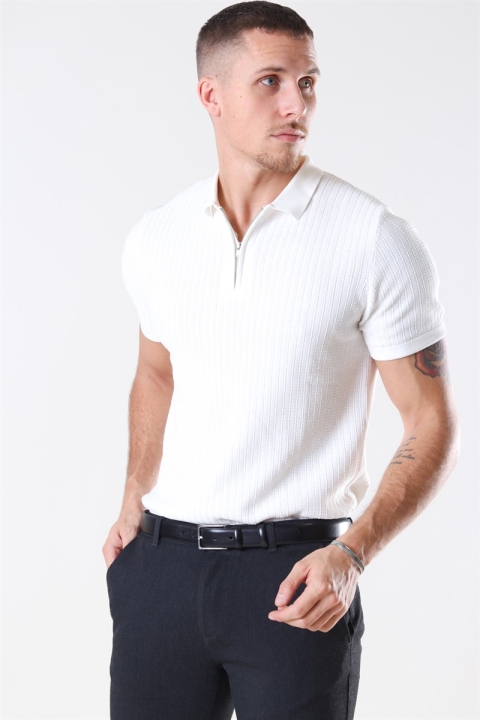 Jack & Jones Blabristol Dzianina SS Polo Blanc de Blanc