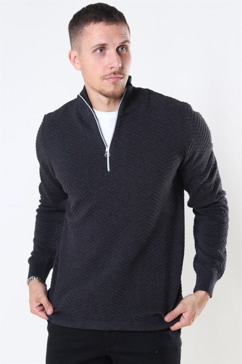 Kronstadt Carlo Half Zip Dzianina Charcoal