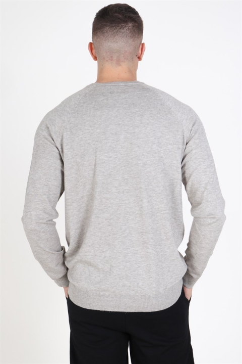 Only & Sons Mikkel Soft Crew Raglan Dzianina Light Grey Melange