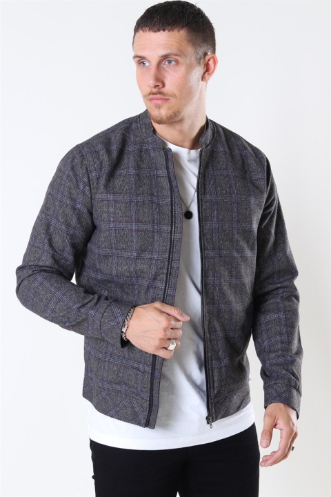 Tailored & Originals Shayan Bomber Kurtki Med Grey Melange
