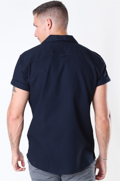 Only & Sons Andrew Waffle Koszule S/S Dark Navy