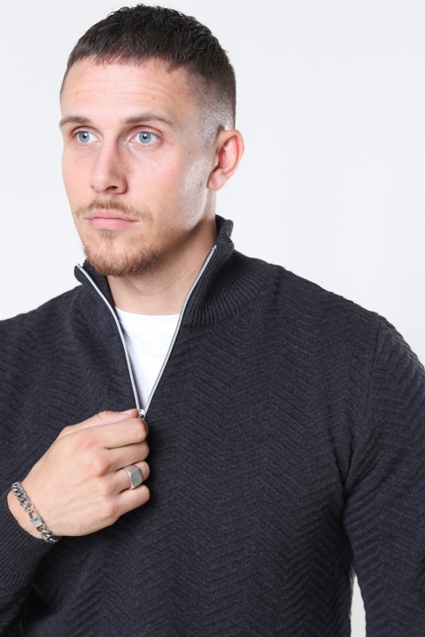 Kronstadt Carlo Half Zip Dzianina Charcoal