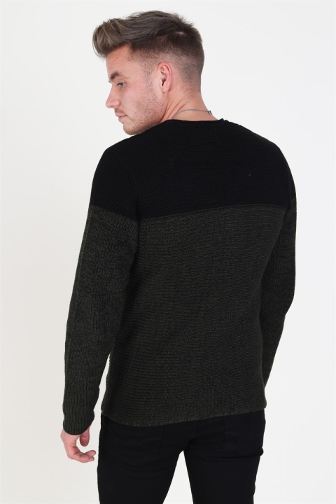 Only & Sons Sato 5 Colorblock Crew Neck Dzianina Rosin
