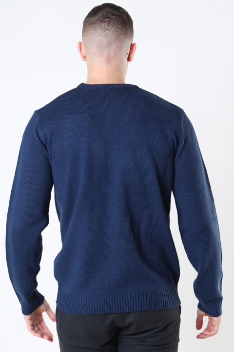 Only & Sons Xmas 7 Funny Front Badge Dzianina Dress Blues