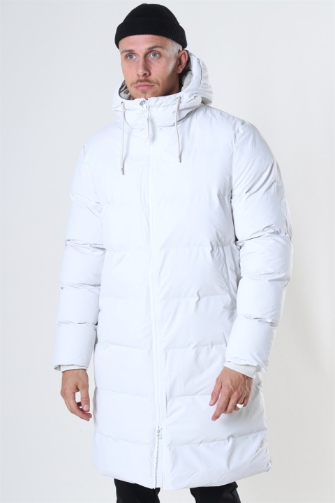 Rains Long Puffer Kurtki Off White