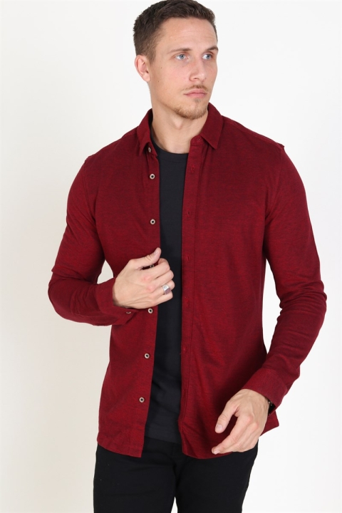 Only & Sons Cuton LS Knitted Melange Koszule Barbados Cherry