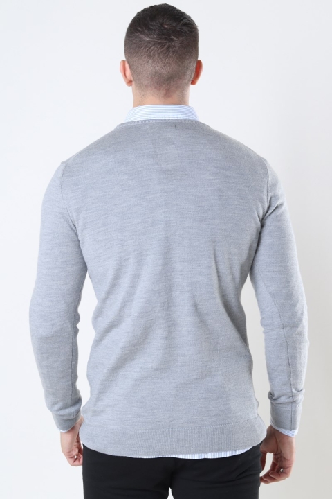 Clean Cut Copenhagen Merino Wool Crew Dzianina Light Grey Mel
