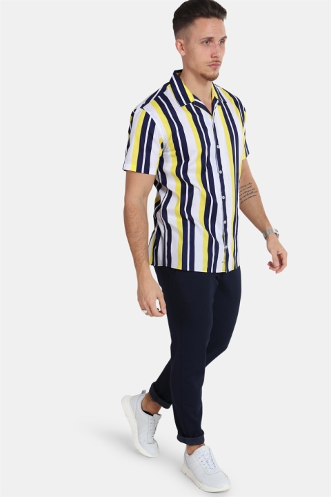 Kronstadt Cuba S/S Gr. 76 Koszule White/Yellow/Navy
