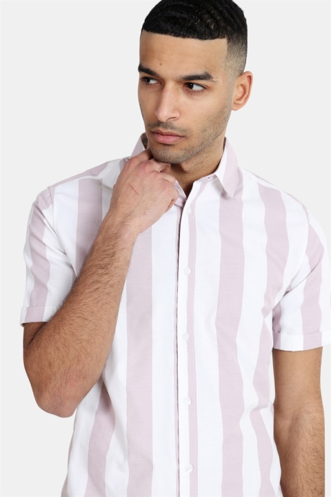 Only & Sons Travis SS Striped Thin Oxford Koszule Violet Ice