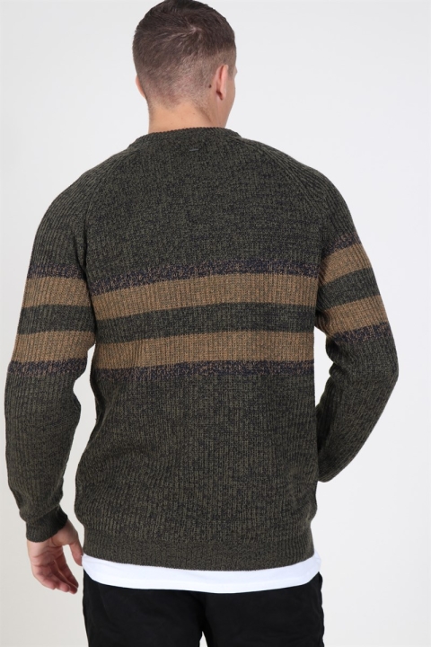 Only & Sons Cesco 5 Struc Stripe Dzianina Forest Night