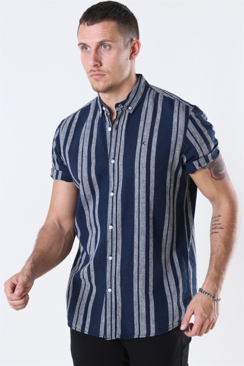 Clean Cut Sälen 146 SS Koszule Navy/Grey