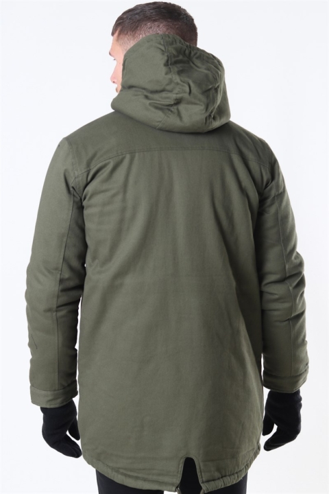 Only & Sons Yanick Teddy Hood Parka Kurtki Olive Night
