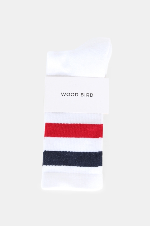 WoodBird Tennis Skarpety White/Navy/Red