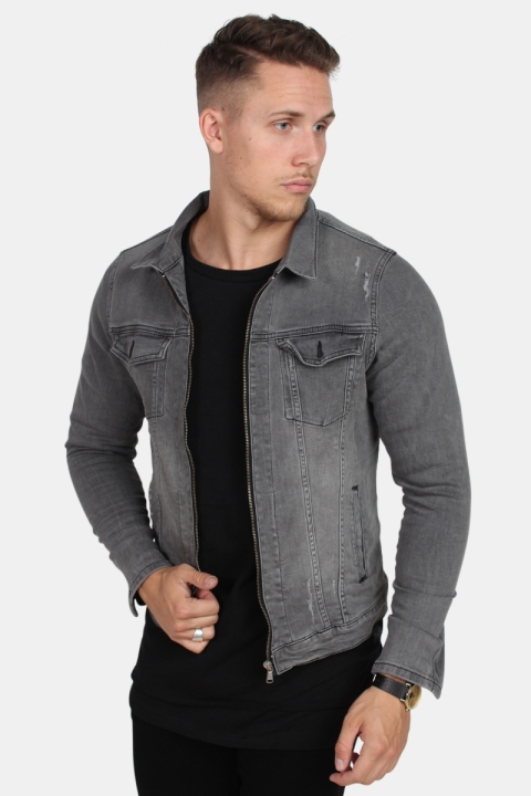 Just Junkies Barry Zip Denim Kurtki Frost Grey