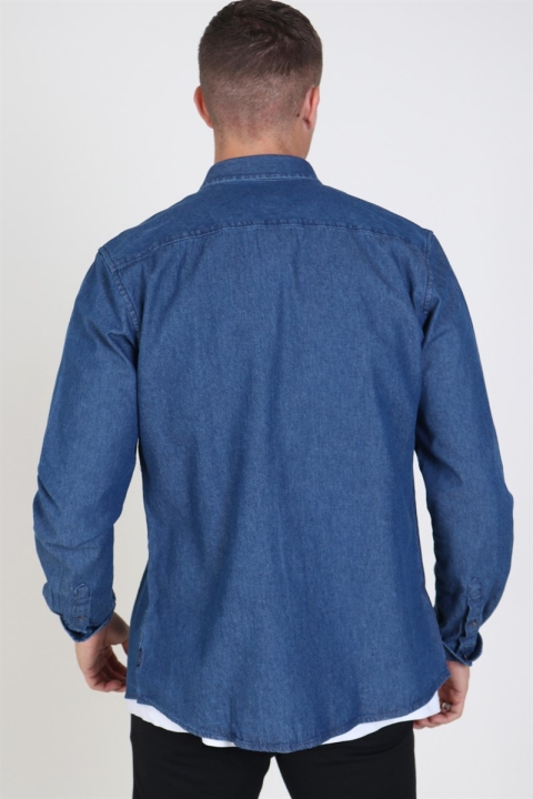 Only & Sons Basic Denim Koszule Dark Blue Denim