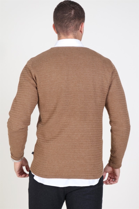 Clean Cut Aberdeen Crew Neck Dzianina Warm Sand Melange