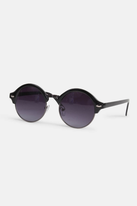 Fashion Rund okulary słoneczne Blank Sort/Gun