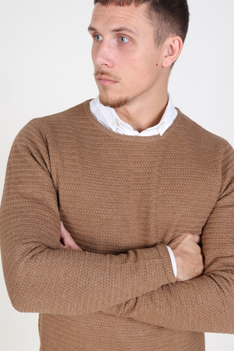 Clean Cut Aberdeen Crew Neck Dzianina Warm Sand Melange