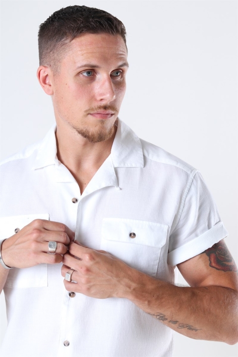Only & Sons Andrew Waffle Koszule S/S White