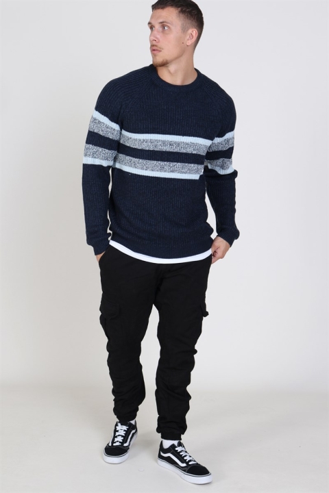 Only & Sons Cesco 5 Struc Stripe Dzianina Dress Blues