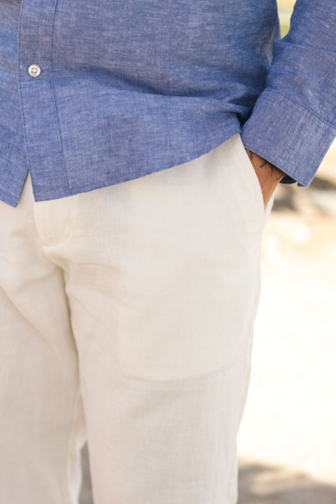 Selected Brody Linen Pants Cloud Dancer