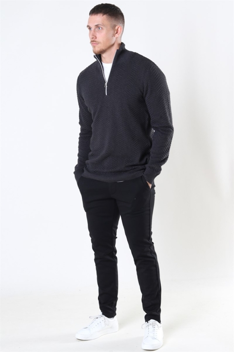 Kronstadt Carlo Half Zip Dzianina Charcoal