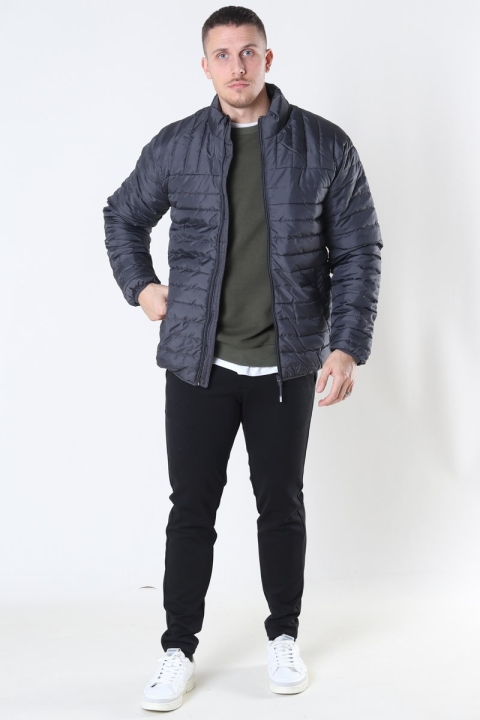 Only & Sons Paul Quilted Highneck Kurtki Grey Pinstripe
