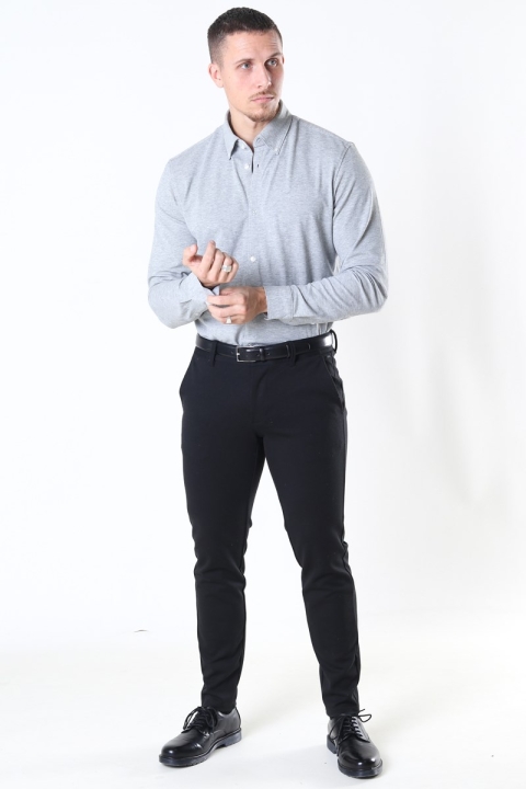 Selected Slim Oliver Knit Flex Koszule LS Medium Grey Melange