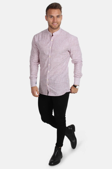 Kronstadt Dean Henley Stripe Koszule Red