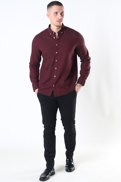 Kronstadt Johan Diego Cotton Koszule Bordeaux Mel