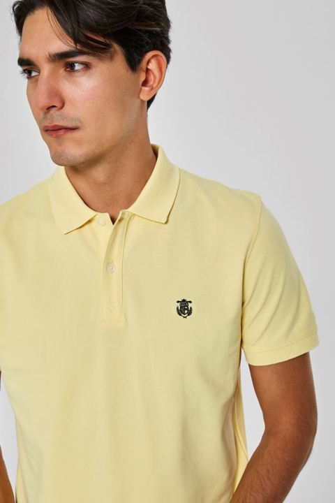 Selected Aro S/S Embroidery Polo Koszule W Noos Mellow Yellow