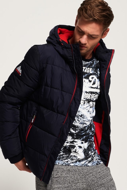 Superdry Sports Puffer Kurtki Navy/Bright Red