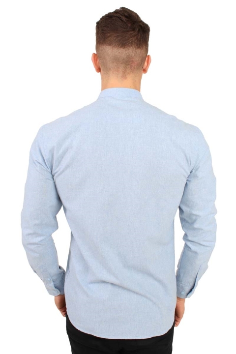 Clean Cut Rooney Flannel Henley Koszule Light Blue