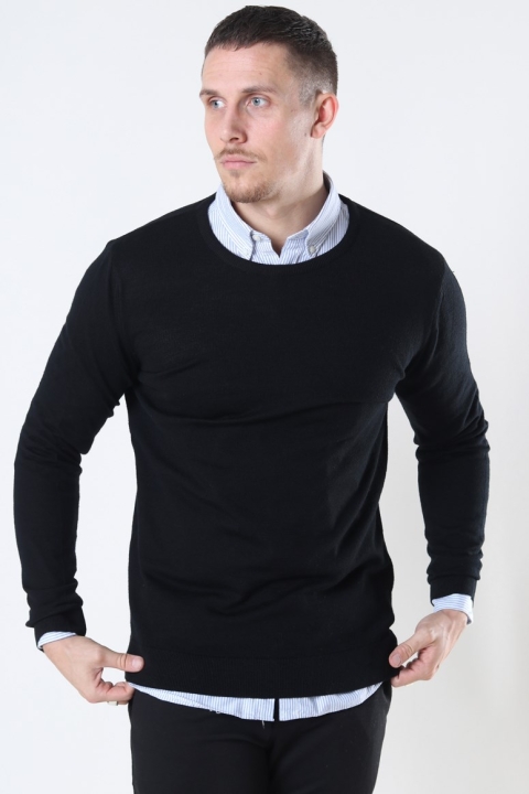 Clean Cut Copenhagen Merino Wool Crew Dzianina Black