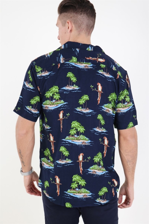 Only & Sons Sid SS Reg AOP Viscose Koszule Re Dark Navy