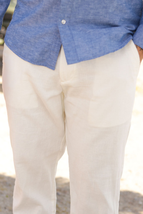 Selected Brody Linen Pants Cloud Dancer