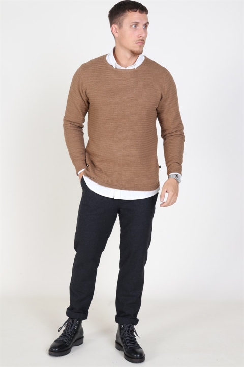 Clean Cut Aberdeen Crew Neck Dzianina Warm Sand Melange
