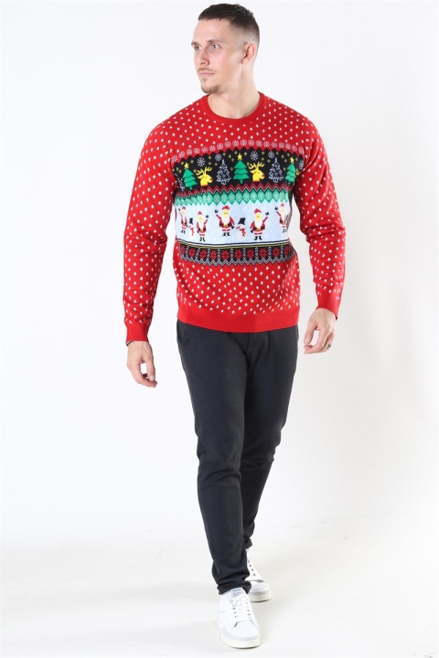 Only & Sons Xmas 7 Funny Top Dzianina Pompeian Red