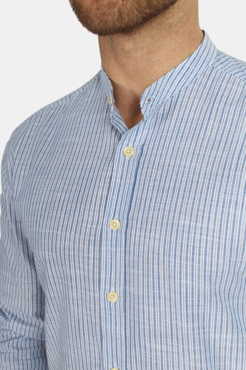 Kronstadt Dean Henley Stripe Koszule Blue