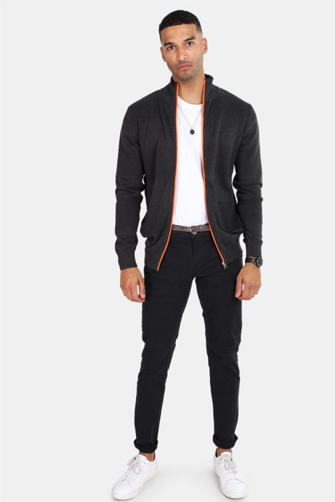 Kronstadt Jacob Zip Dzianina Charcoal Mel/Orange