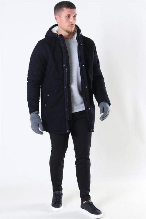 Only & Sons Yanick Teddy Hood Parka Kurtki Black
