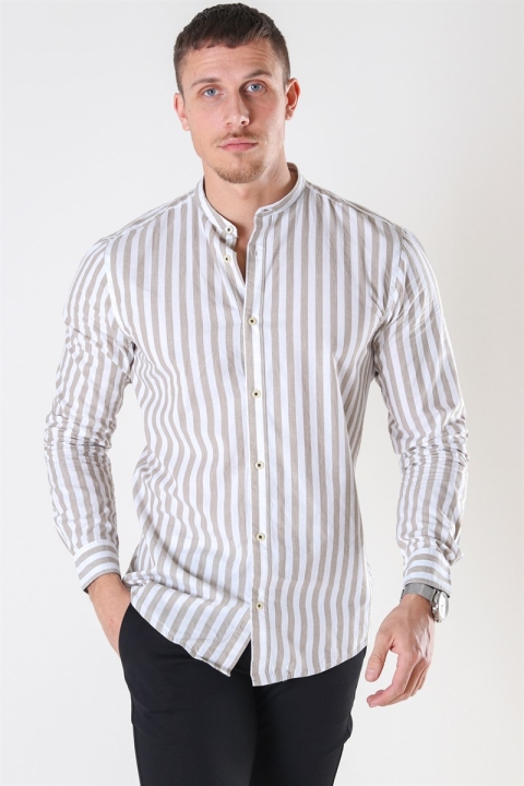 Only & Sons Matthew LS Stripe Manderine Koszule Chinchilla
