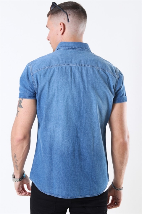 Jack & Jones Sheridan Koszule S/S Medium Blue Denim