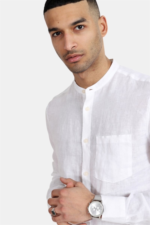Only & Sons Luke LS Linen Mandarine Koszule White
