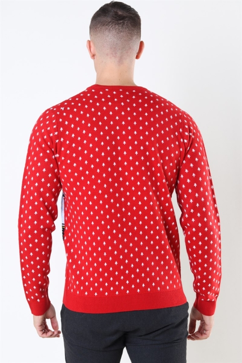 Only & Sons Xmas 7 Funny Top Dzianina Pompeian Red