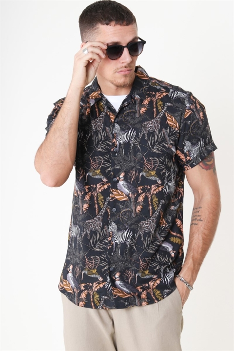 Only & Sons Gabrial S/S Animal Viscose Koszule Black/Zoo Print