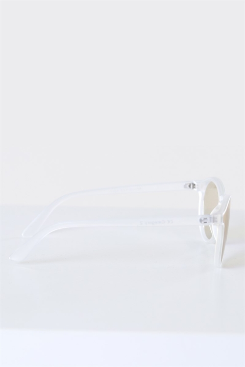 Fashion 1384 okulary słoneczne Matt Transparent Clear Lens w/Blue Mirror