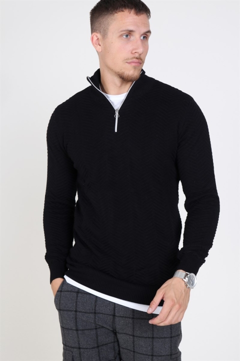Kronstadt Carlo Half Zip Dzianina Black